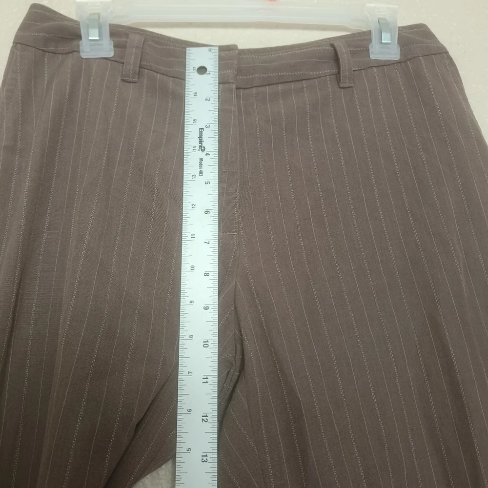 J.Jill women's dress pants size 6 brown with stripes straight legs pockets offic